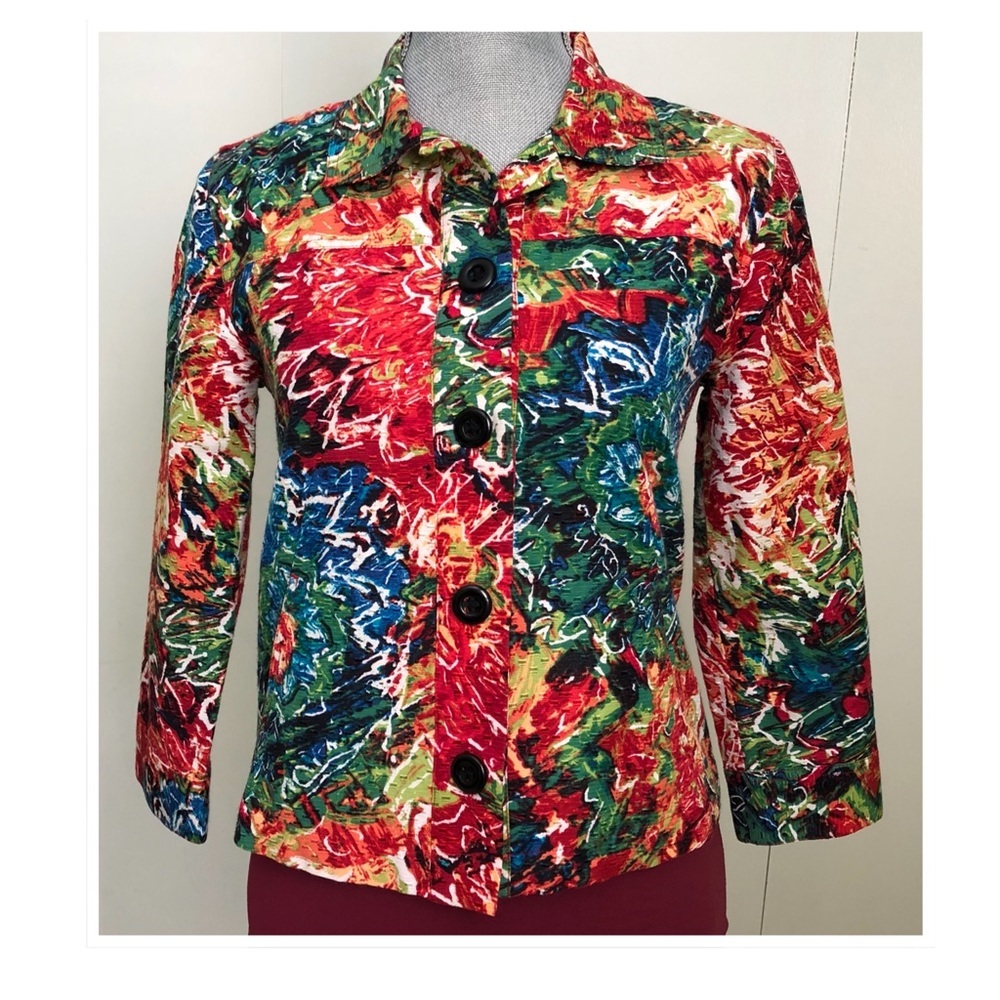 Chico’s silk/cotton blend shirt/jacket - Picture 2 of 8